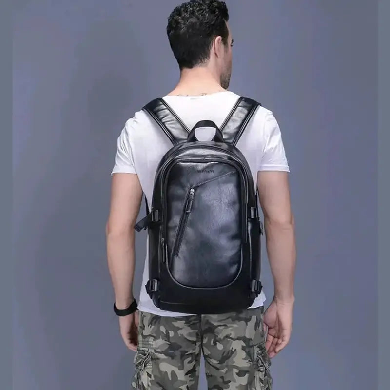 Mochilas España - Gran Mochila de Cuero para Hombre