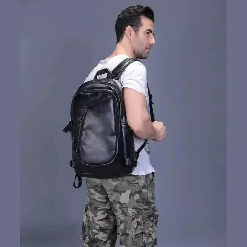 Mochilas España - Gran Mochila de Cuero para Hombre