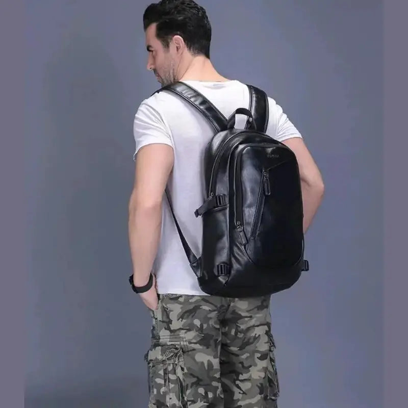 Mochilas España - Gran Mochila de Cuero para Hombre