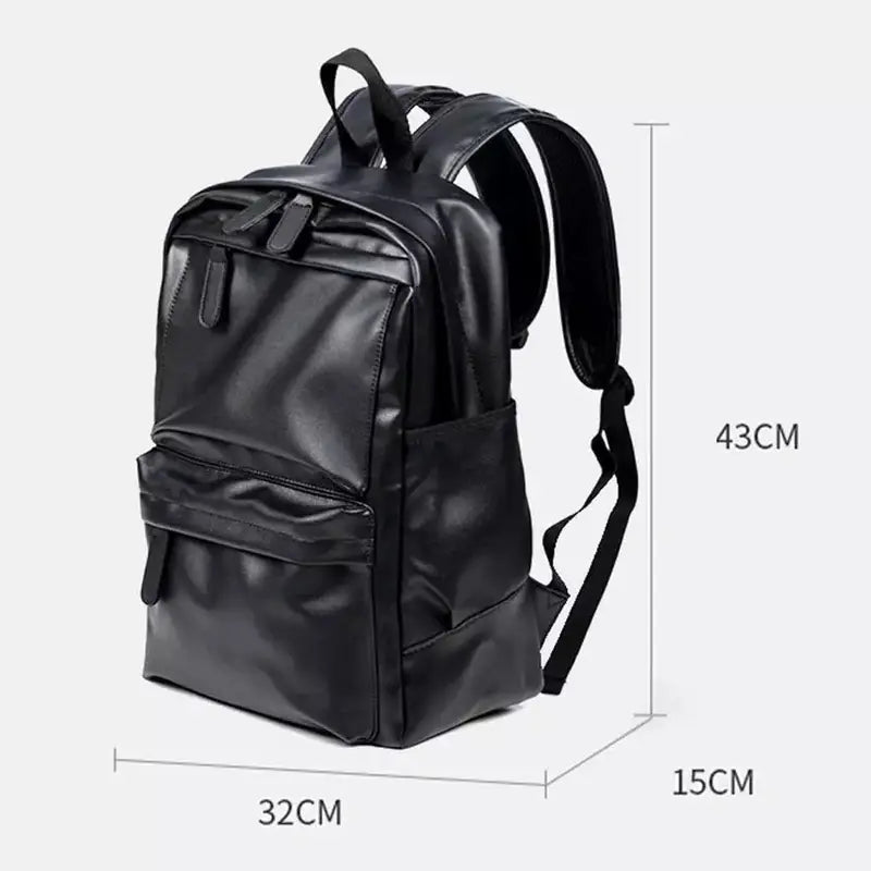 Mochilas España - Mochila de Cuero Negro para Hombre