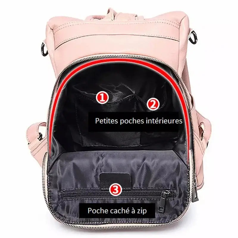 Mochilas España - Mochila de Cuero Original para Mujer