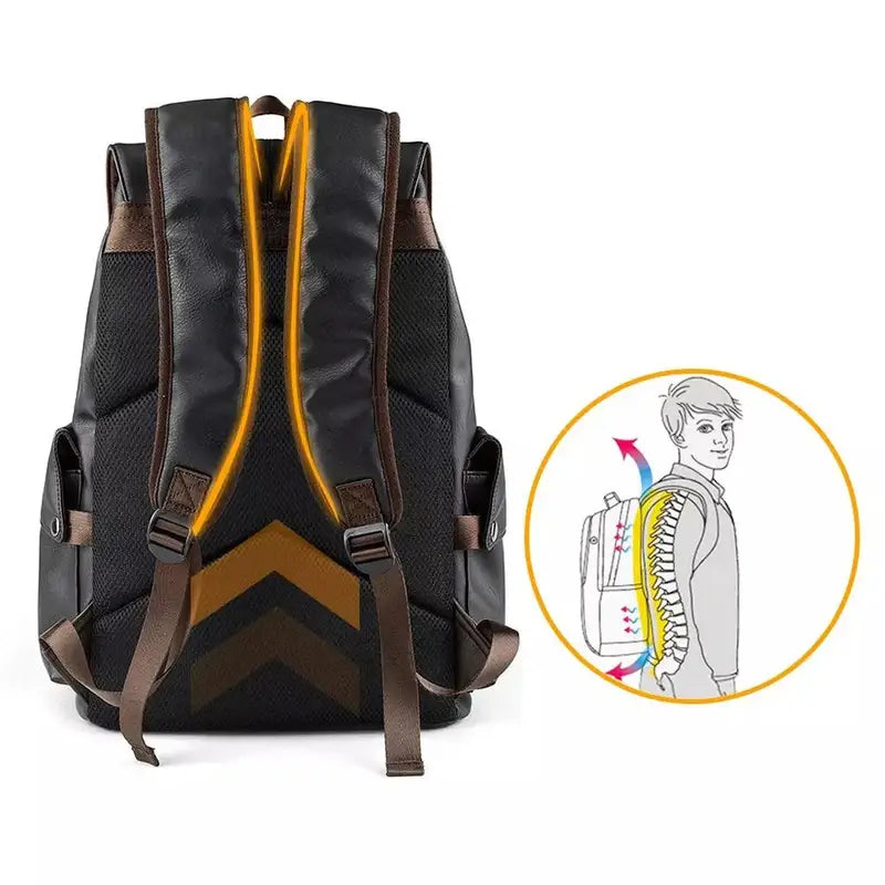 Mochilas España - Mochila de Hombre en Cuero Vintage
