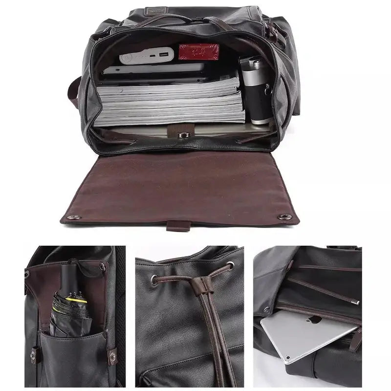 Mochilas España - Mochila de Hombre en Cuero Vintage