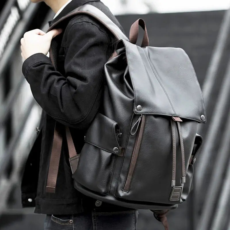 Mochilas España - Mochila de Hombre en Cuero Vintage