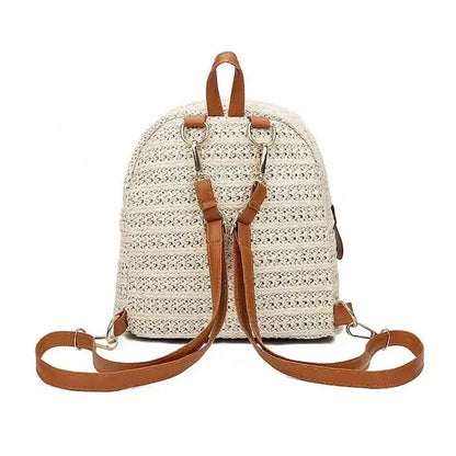 Mochilas España - Pequeña Mochila de Playa de Mujer de Paja